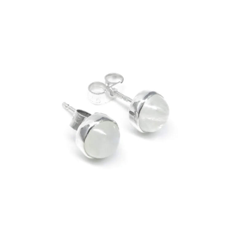 sterling silver and 6mm Moonstone earrings